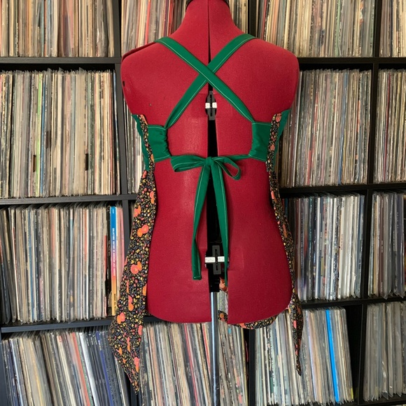patchwork boho hippie apron bird top velvet XS 🌲 - Picture 7 of 9